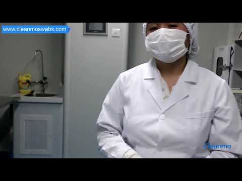 видео компании около cleanmo laboratory for CHG swabs and applicators