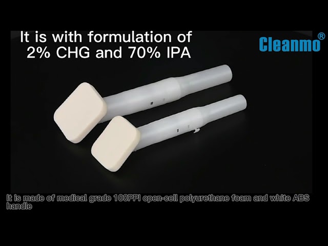 видео компании около Disposable CHG Applicator Surgical Skin Prep Foam Antiseptic 70% IPA 2% CHG Swab