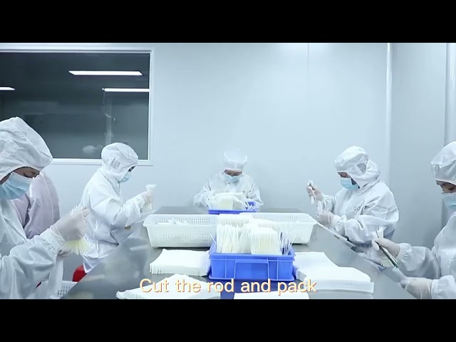 видео компании около How did we produced the flocked swabs?