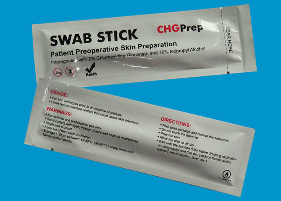 Кнопки Swabstick Chlorhexidine кожи пробирки алкоголя антисептиковой CHG стерильные